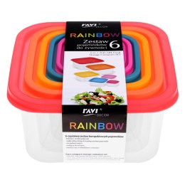 RAVI Pojemniki do żywności RAINBOW (6 szt.)