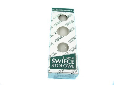 Świece stołowe 6 sztuk