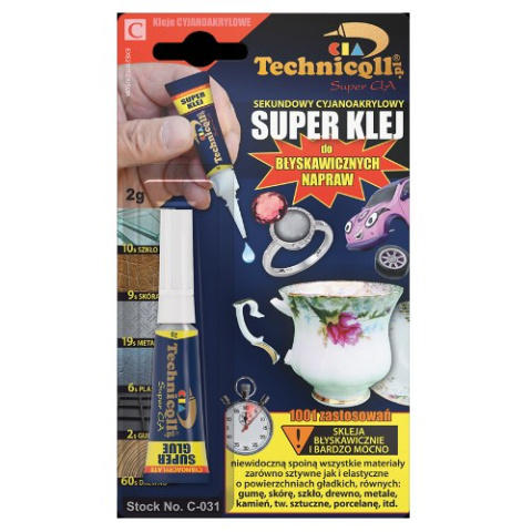 TECHNICQLL Klej sekundowy super klej 2g C-031