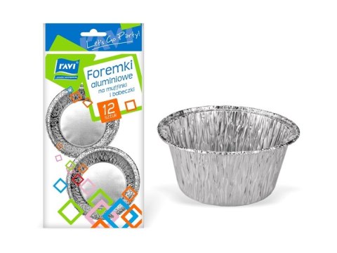 RAVI Foremki aluminiowe na babeczki i muffinki 12 sztuk RAVI Foremki aluminiowe na babeczki i muffinki 12 sztuk