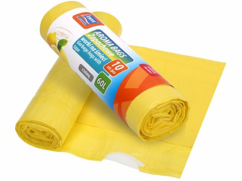 RAVI Worki na śmieci 60l / 10 sztuk zapachowe CYTRYNA z taśmą RAVI Worki na śmieci 60l / 10 sztuk zapachowe CYTRYNA z taśmą