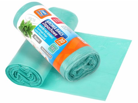 RAVI Worki na śmieci 18l / 30 sztuk zapachowe MIĘTA RAVI Worki na śmieci 18l / 30 sztuk zapachowe MIĘTA