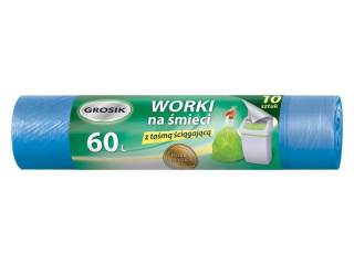 GROSIK Worki na śmieci 60l 10 sztuk z taśmą