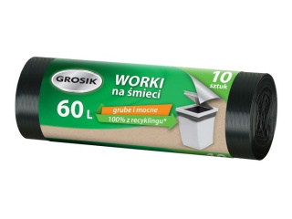 GROSIK Worki na śmieci 60l 10 sztuk