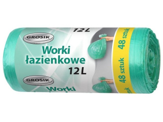 GROSIK Worki na śmieci łazienkowe 12l 48 sztuk