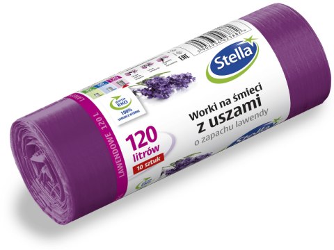 STELLA Worki na śmieci 120l / 10 sztuk Lawendowe STELLA Worki na śmieci 120l / 10 sztuk Lawendowe