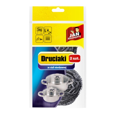 JAN NIEZBĘDNY Druciak ze stali nierdzewnej 2 sztuki