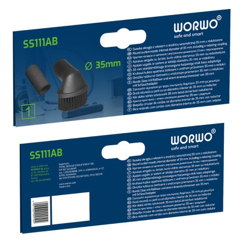 WORWO Ssawka do odkurzacza okrągła z włosiem śr. wew. 35 mm SS111AB WORWO Ssawka do odkurzacza okrągła z włosiem śr. wew. 35 mm SS111AB