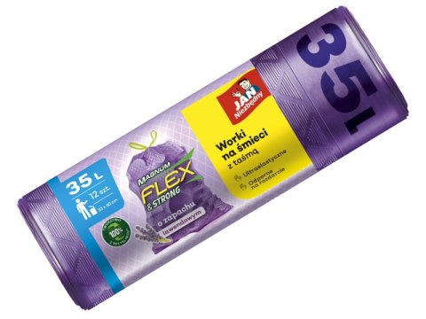 JAN NIEZBĘDNY Worki MAGNUM FLEX 35l 12 sztuk lawendowe