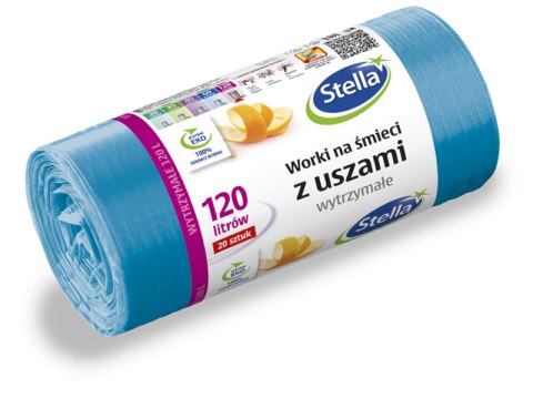 STELLA Worki na śmieci wytrzymałe 120l 20 sztuk niebieskie STELLA Worki na śmieci wytrzymałe 120l 20 sztuk niebieskie