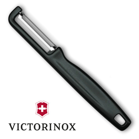 VICTORINOX Obieraczka LOTA, ząbkowana, dwustronna, czarna 6.0943.3 VICTORINOX Obieraczka LOTA, ząbkowana, dwustronna, czarna 6.0943.3