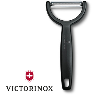 VICTORINOX Obieraczka YPSO, ząbkowana, dwustronna, czarna 6.0963.3