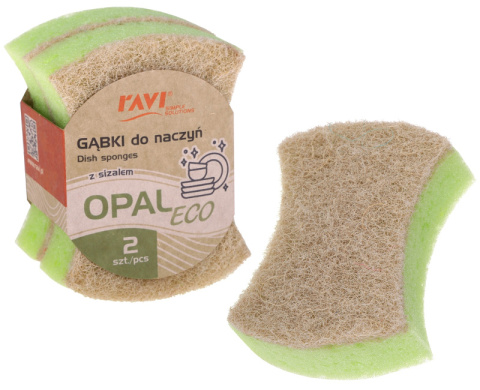 RAVI Gąbka do naczyń z sizalem OPAL 2 sztuki RAVI Gąbka do naczyń z sizalem OPAL 2 sztuki