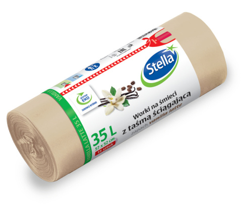 STELLA Worki na śmieci z taśmą VANILLA LATTE 35l 15 sztuk STELLA Worki na śmieci z taśmą VANILLA LATTE 35l 15 sztuk