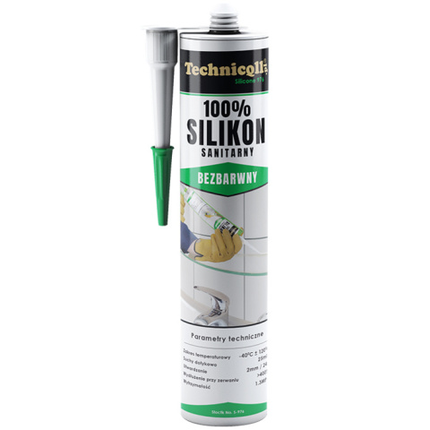 TECHNICQLL Silikon sanitarny 300 ml BEZBARWNY S-976